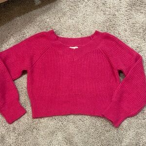 Hot pink cropped sweater